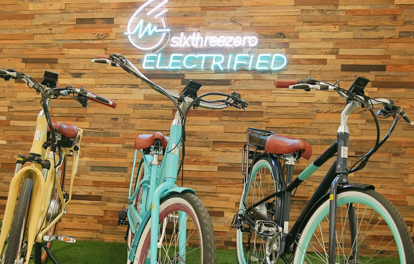 sixthreezero electrified bikes on display in showroom
